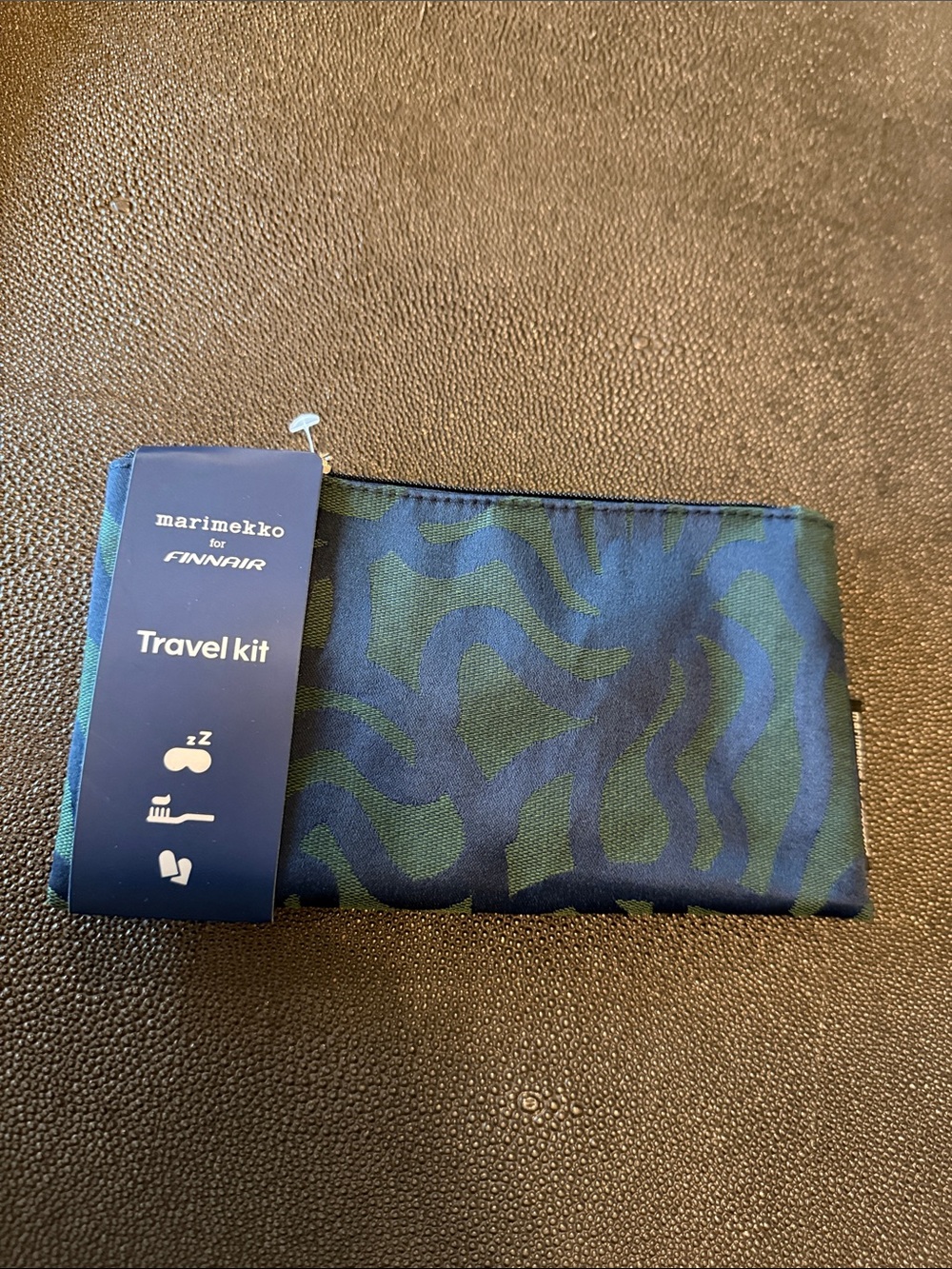 Marimekko mini makeup pouch travel kit navy blue/ green